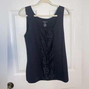 Van Heusen Women's Black Tank Top with Lace Accent